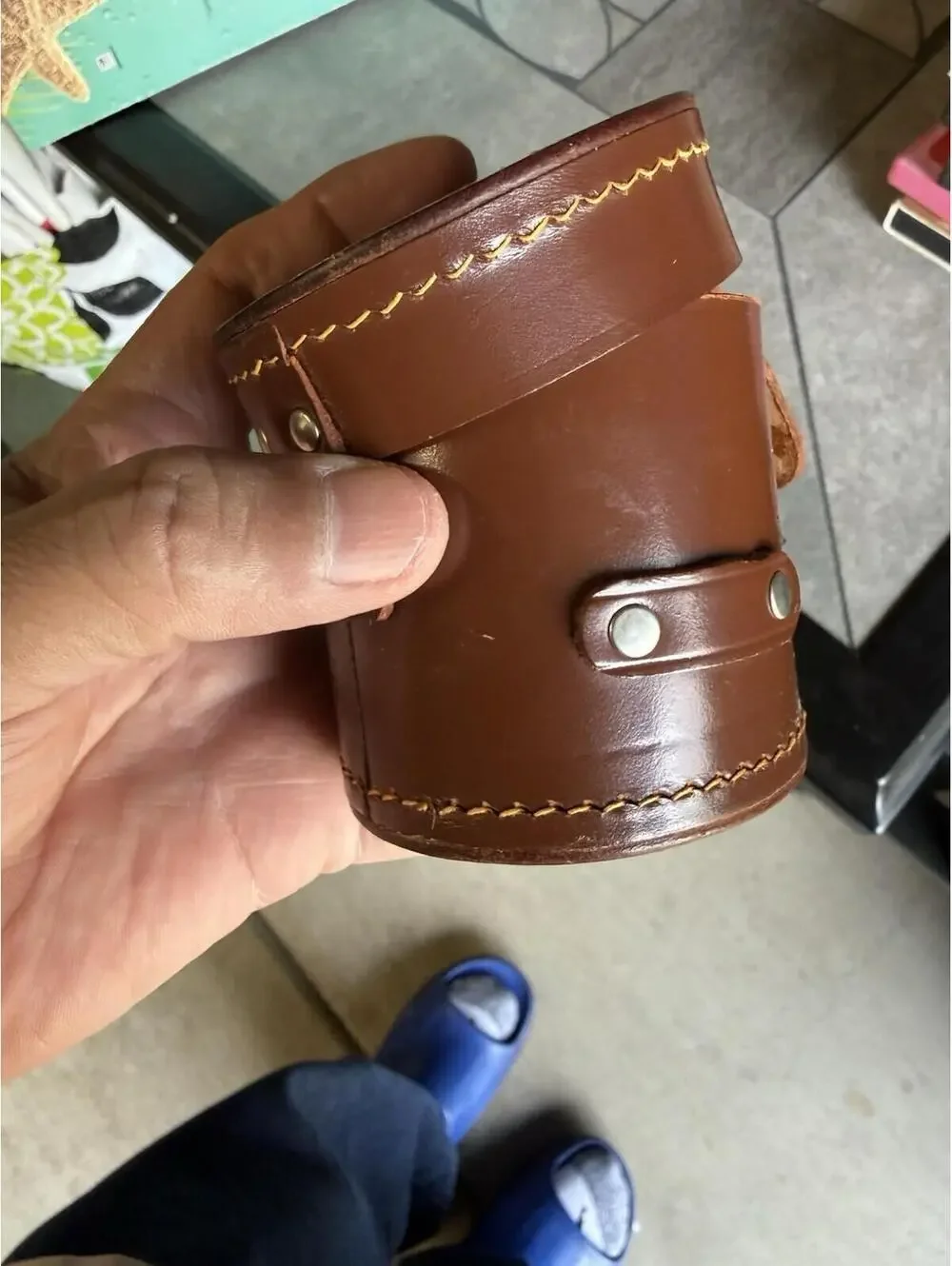 Vintage Schacht Ulm-Donau CAMERA leather Lens case , Made In Germany